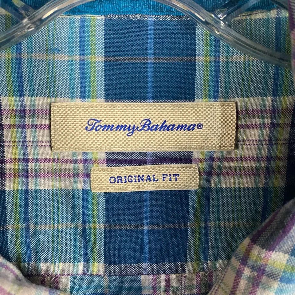 Tommy Bahama Tommy Bahama Shirt Men's Large Button Up Short Sleeve Plaid Size US L / EU 52-54 / 3 - 3 Thumbnail