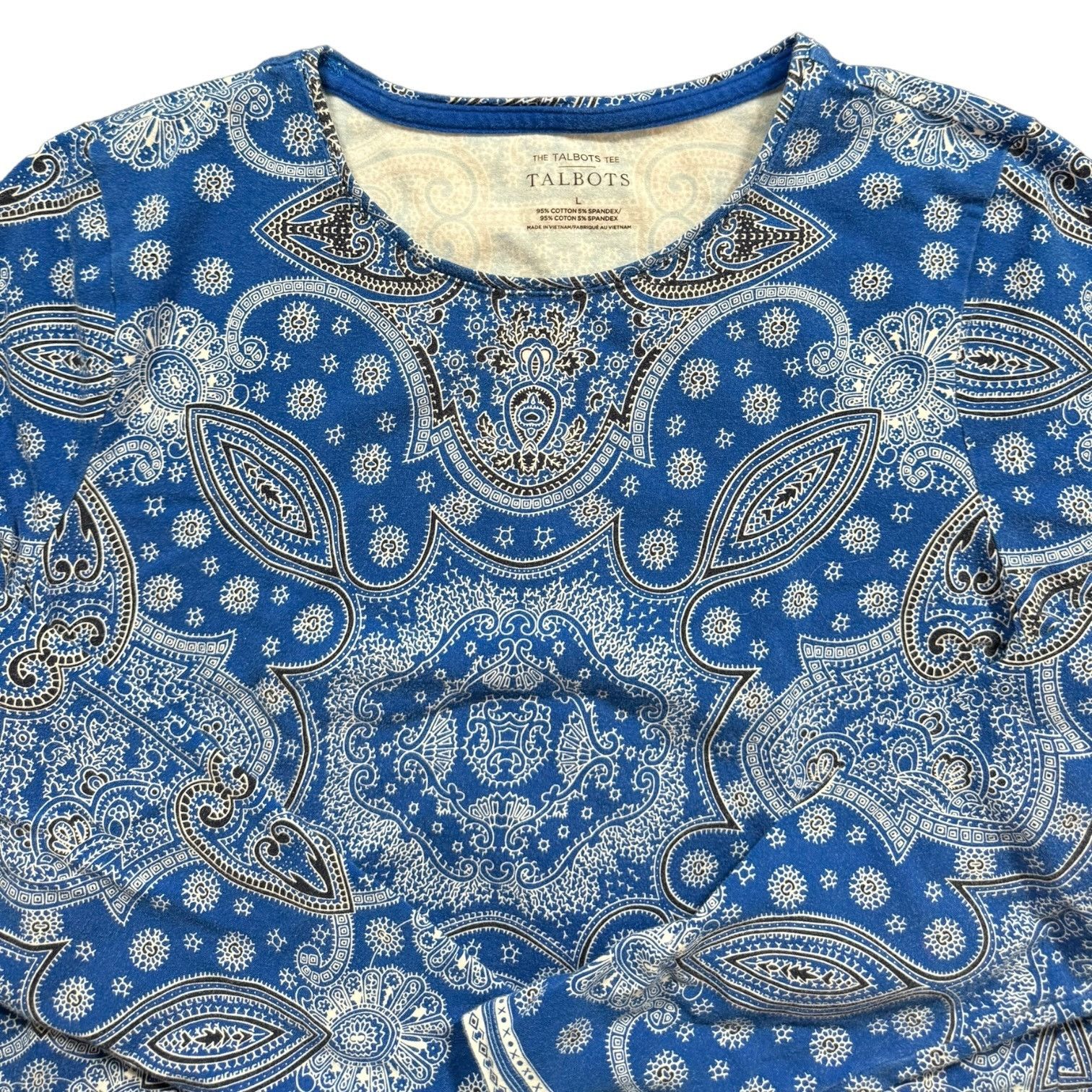 Other The Talbot's Tee Blue White Black Paisley Pattern Large Size L / US 10 / IT 46 - 2 Thumbnail
