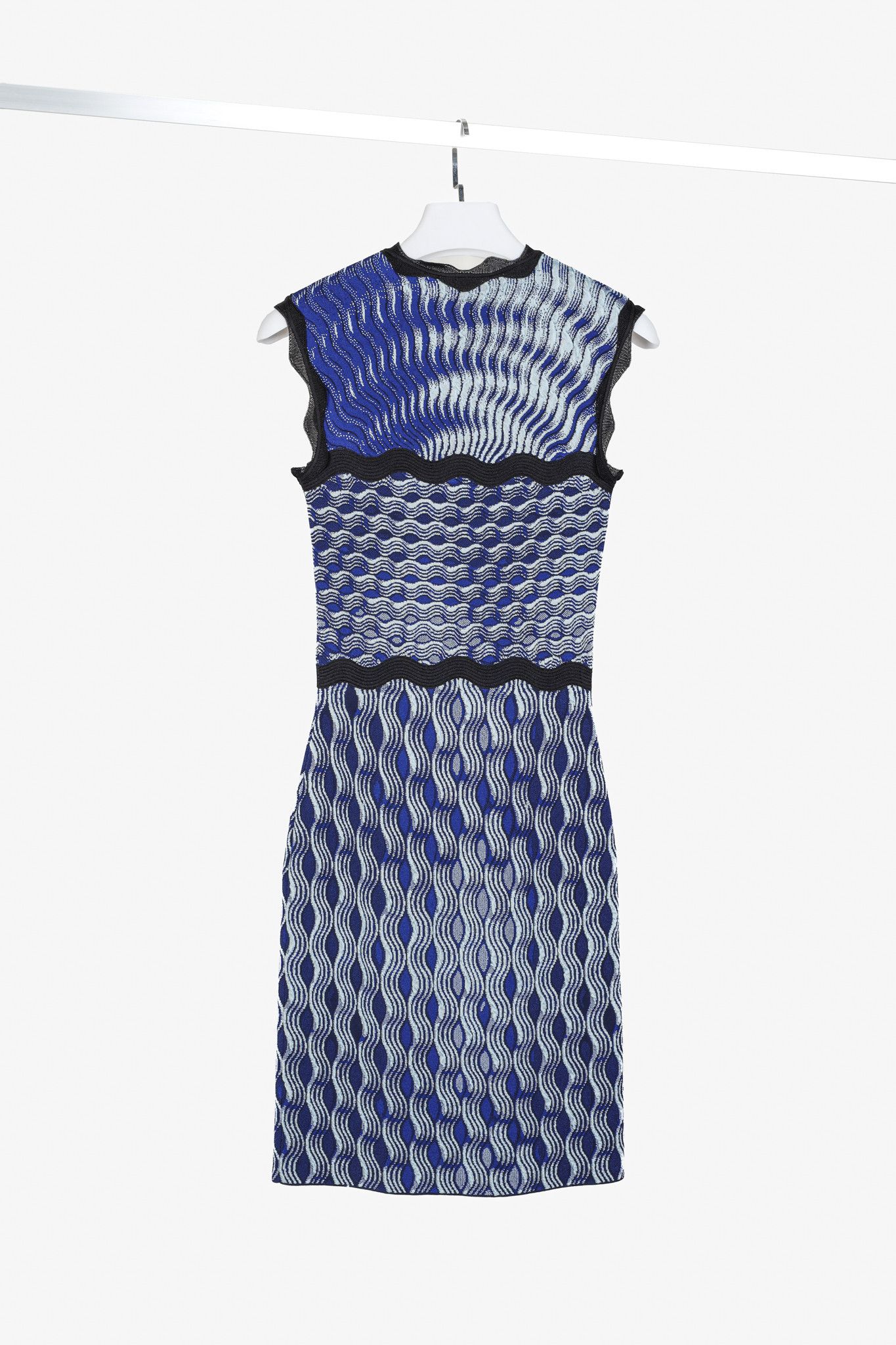 Mary Katrantzou Mary Katrantzou Swisher Blue Wavy Print Knit Dress Size S / US 4 / IT 40 - 2 Thumbnail