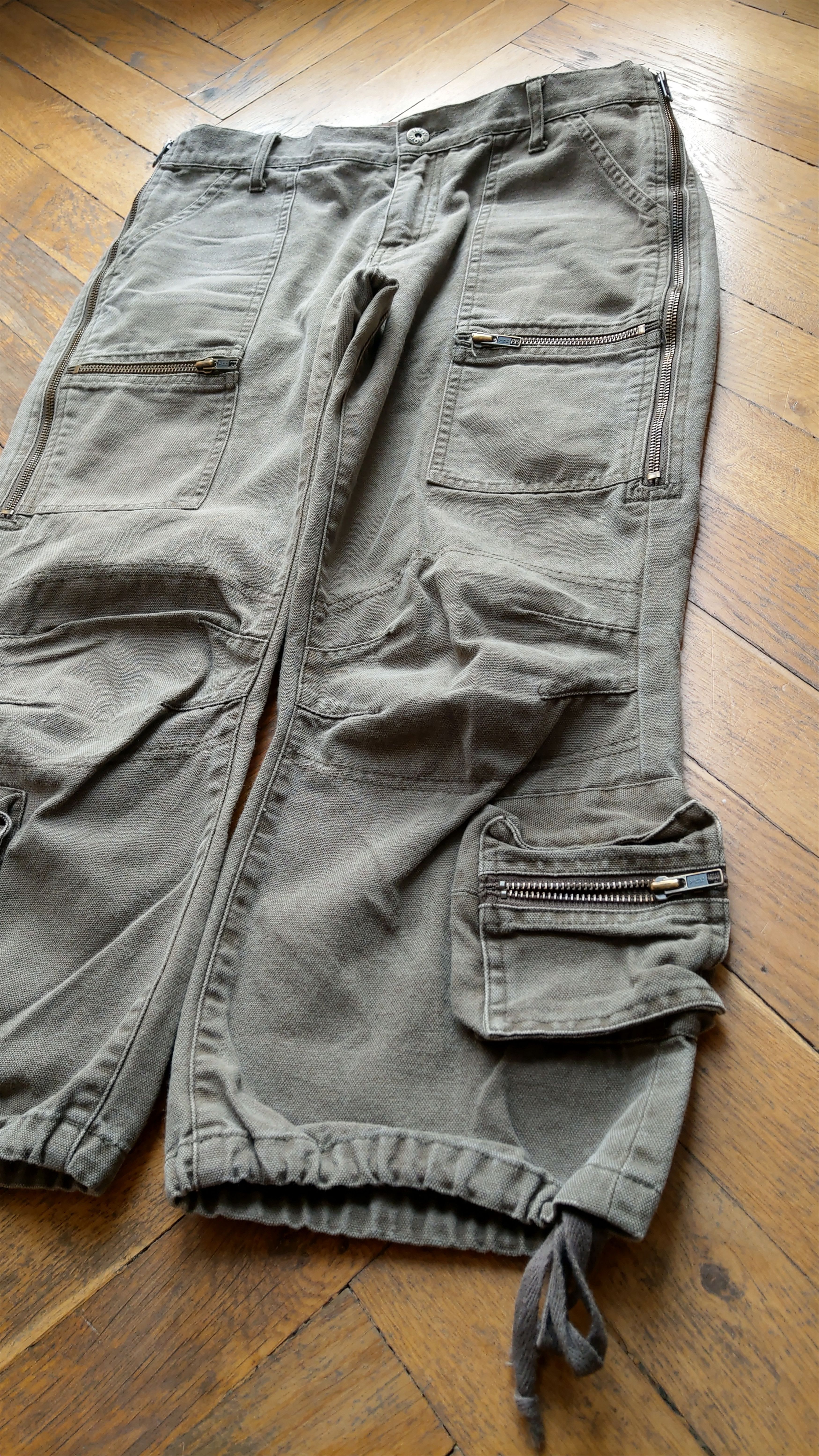 Japanese Brand × Vintage Detailed Cargo Pants Flared Hacker opium y2k Baggy Bootcut Size US 31 - 2 Thumbnail