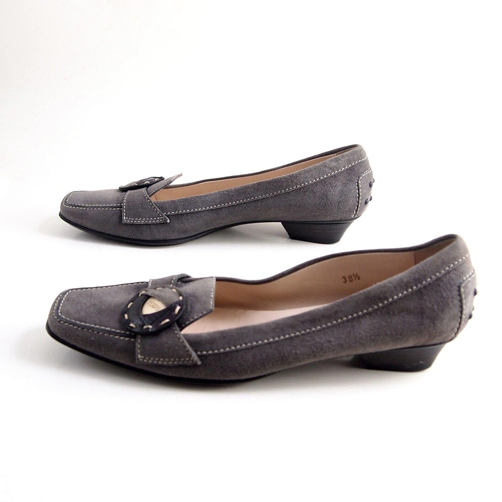 Tod's Tod's Flats Pumps Gray Suede Womens 38.5 US 8.5 $520 Size US 8.5 / IT 38.5 - 3 Thumbnail