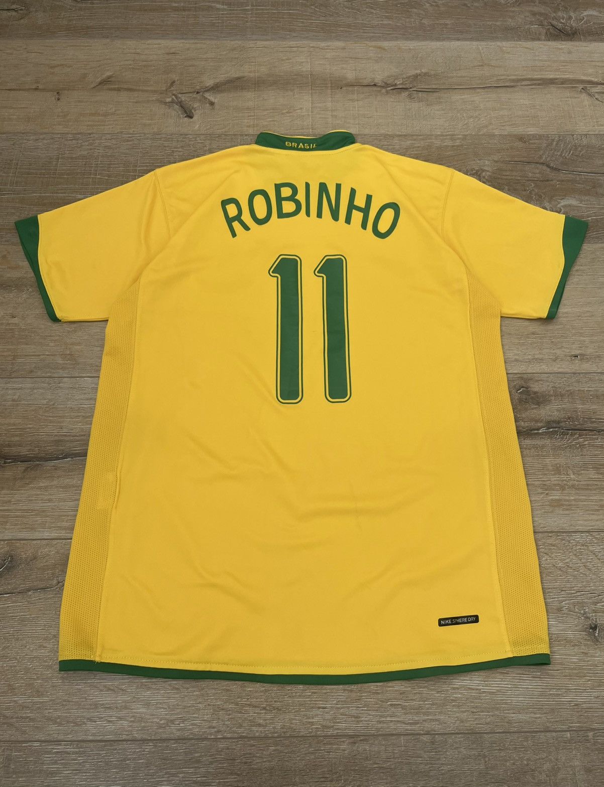 Nike RARE NIKE BRAZIL ROBINHO #11 HYPE BLOCKCORE STYLE JERSEY Size US L / EU 52-54 / 3 - 11 Thumbnail