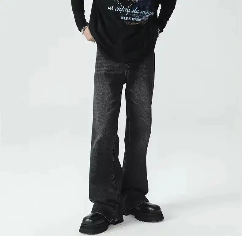 Japanese Brand Vintage washed worn black ripped micro flare jeans y2k Size US 32 / EU 48 - 6 Thumbnail