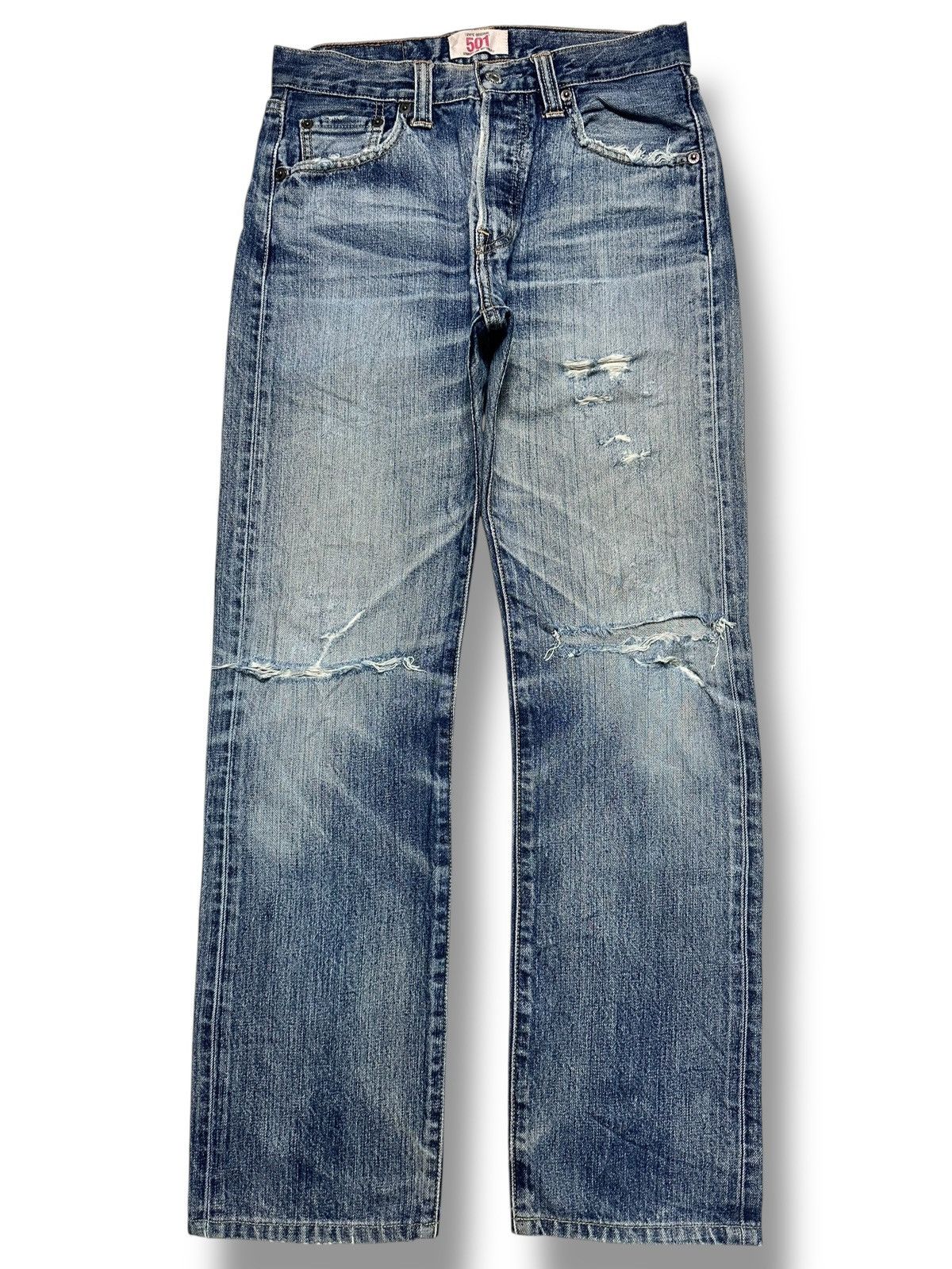 Levi's Levis 501 Vintage Y2K With Distressed Straight Leg Butterfly Size US 30 / EU 46 - 1 Thumbnail