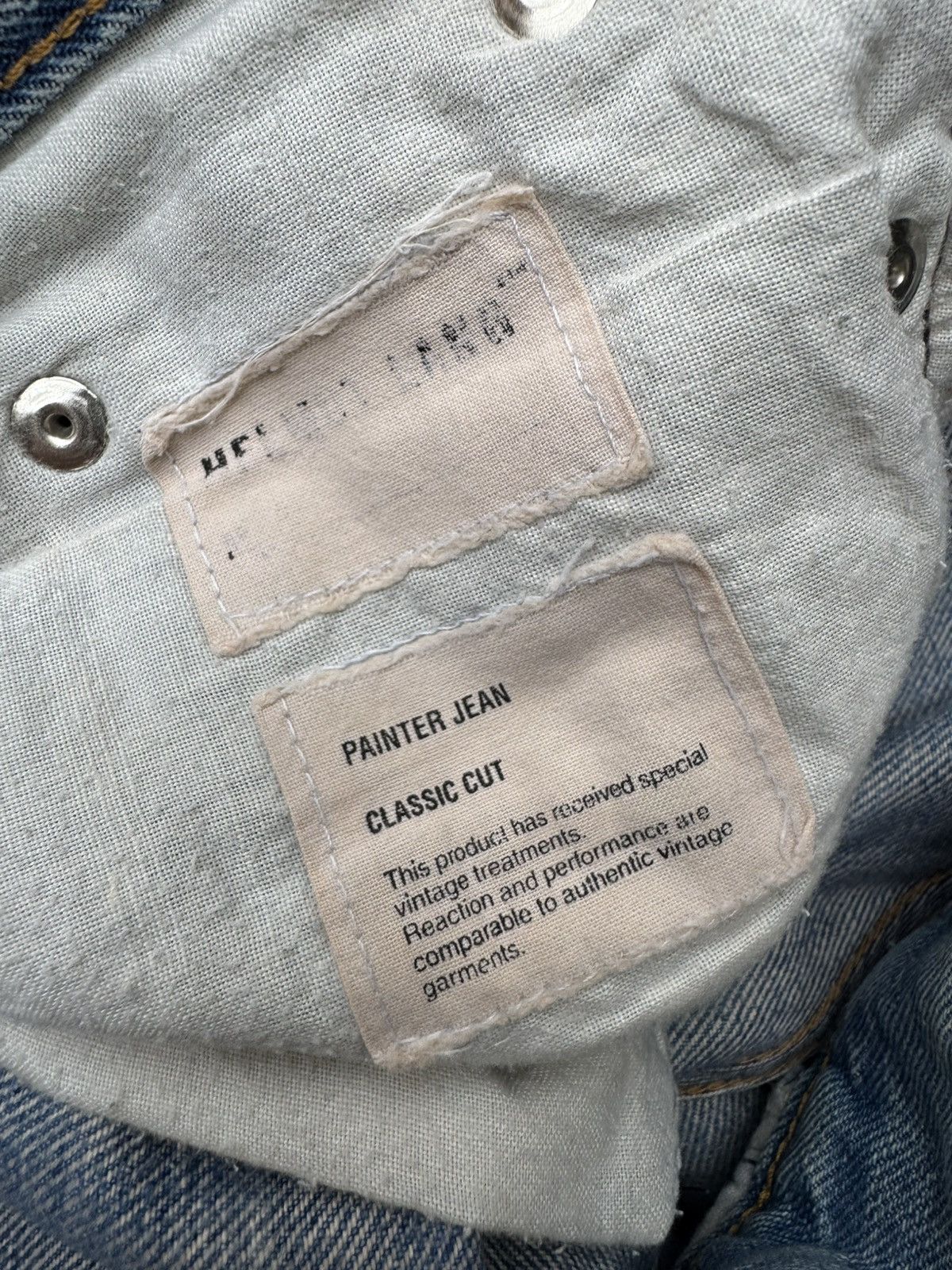 Helmut Lang Helmut Lang 2000 Silver Painter Thrashed Classic Cut Denim Size US 32 / EU 48 - 12 Thumbnail