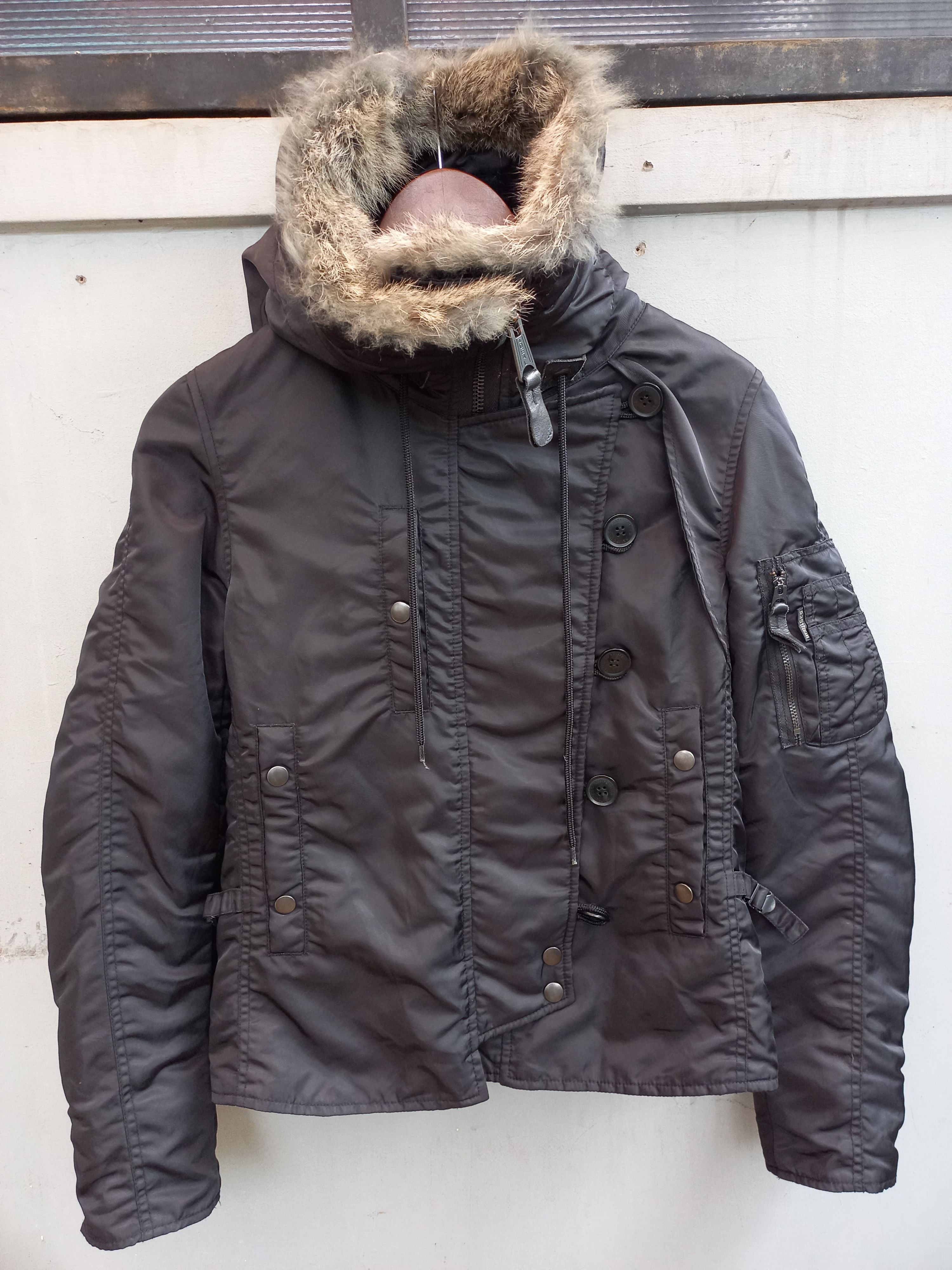 image of 5351 Pour Les Hommes 5351 Bomber Hoodie in Black, Women's (Size XS)