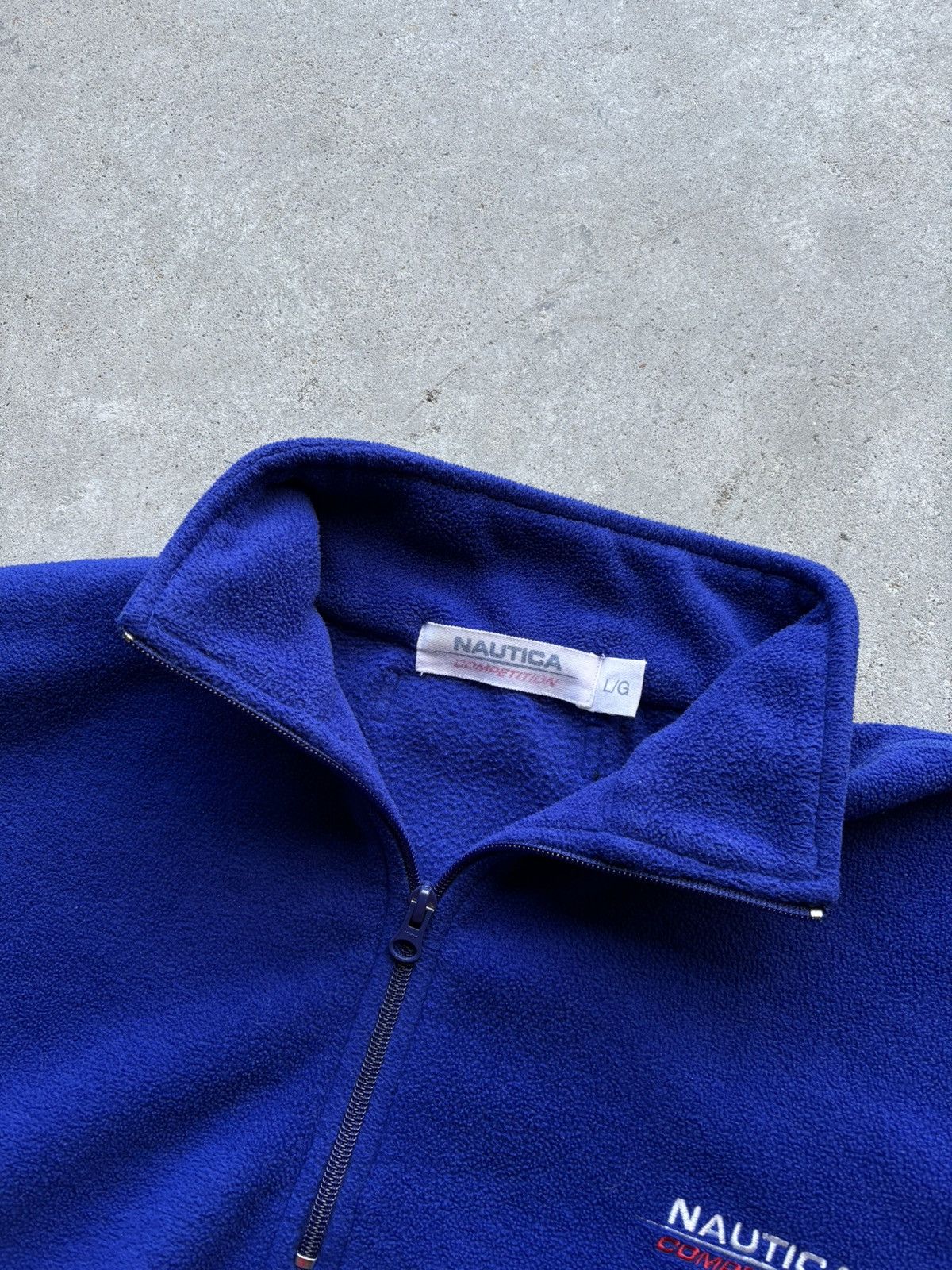 Nautica vintage 90s NAUTICA COMPETITION fleece spellout sweater Size US L / EU 52-54 / 3 - 10 Thumbnail