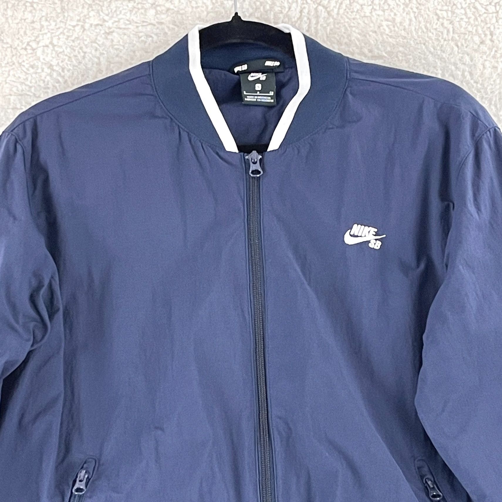 Nike Nike SB Jacket Mens Small Blue Long Sleeve Full Zip Skate Board Logo White Trim Size US S / EU 44-46 / 1 - 3 Thumbnail