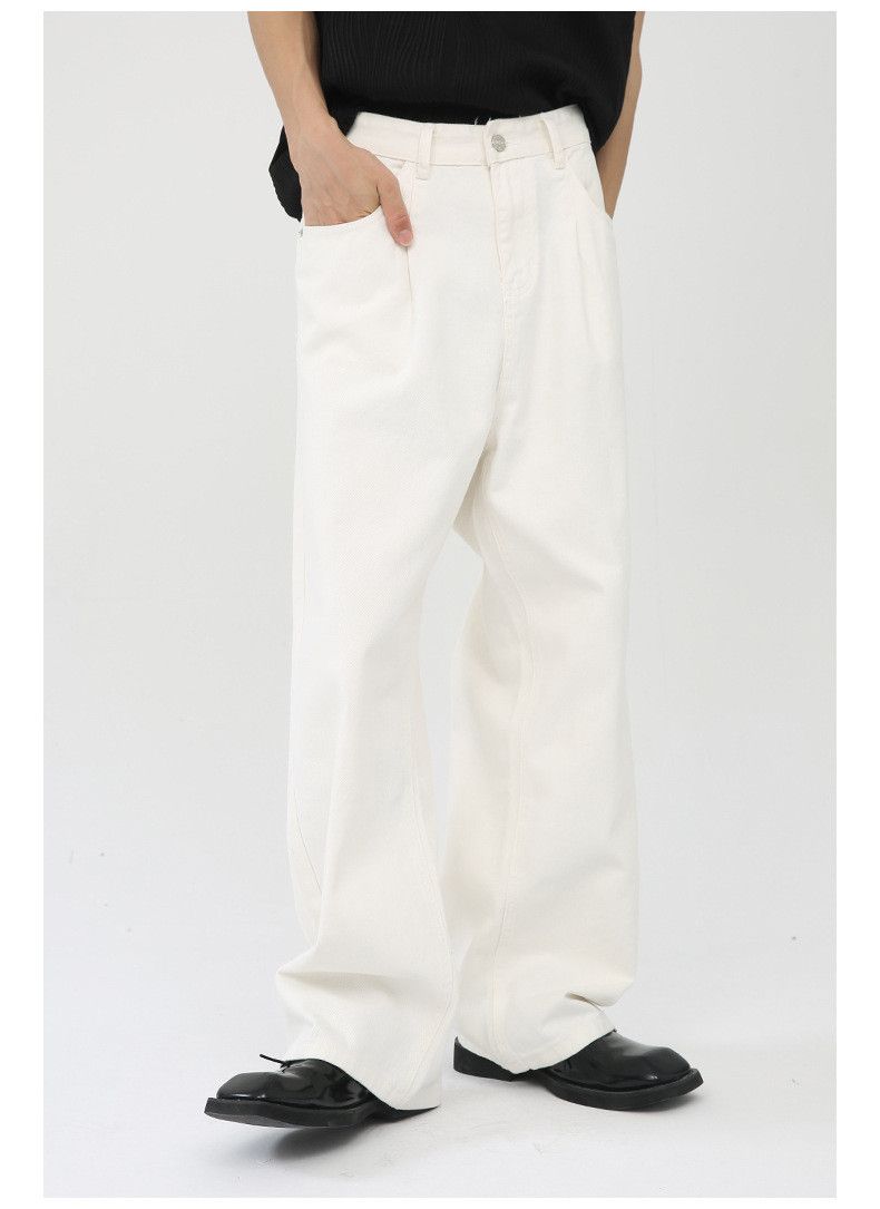 Japanese Brand × Jean Japanese retro solid color loose wide-leg straight jeans Size US 32 / EU 48 - 6 Thumbnail