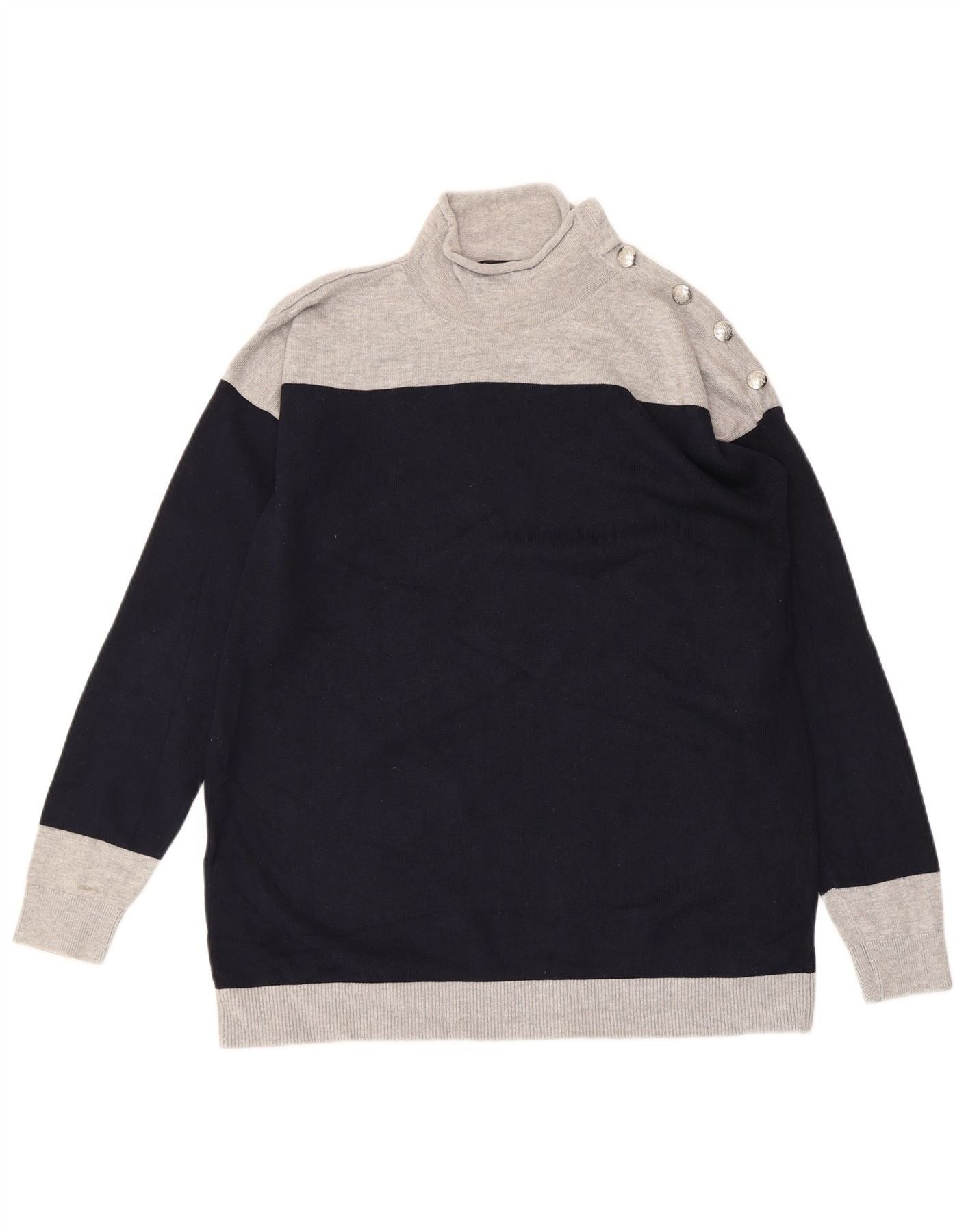 Ralph Lauren Womens Longline Turtle Neck Jumper Sweater UK 6 XS Navy Blue Size M / US 6-8 / IT 42-44 - 1 Thumbnail