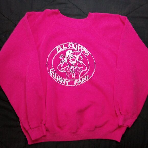 Hanes × Vintage Vintage D.L. Flipp's Funny Farm Crewneck Sweatshirt Pink Size US XL / EU 56 / 4 - 2 Thumbnail