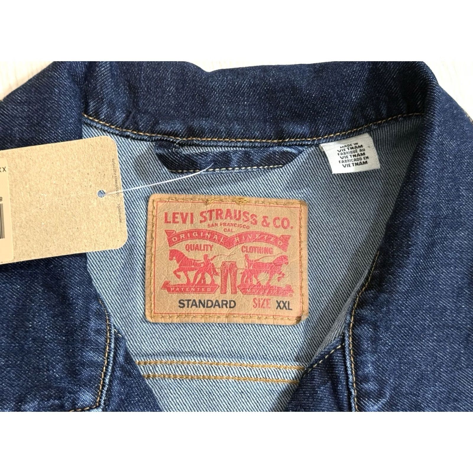 Denime Levi’s Type III Jacket XXL Denim Western Cowboy NWT IRREGULAR Blue Button Mens Size US 39 - 7 Thumbnail