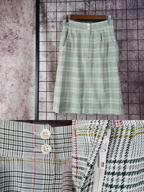 Dior Dior Green Plaid Wool Blend Skirt . Size 23" - 1 Thumbnail