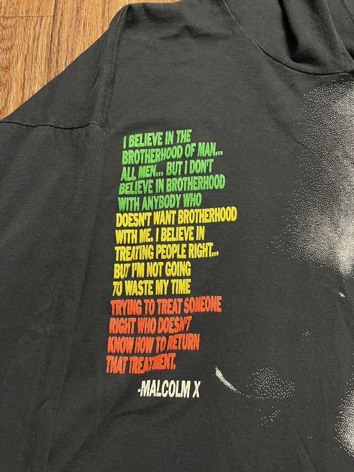 Vintage Vintage Malcom X Shirt Longsleeve Hood Large Black 1992 Size US L / EU 52-54 / 3 - 2 Thumbnail