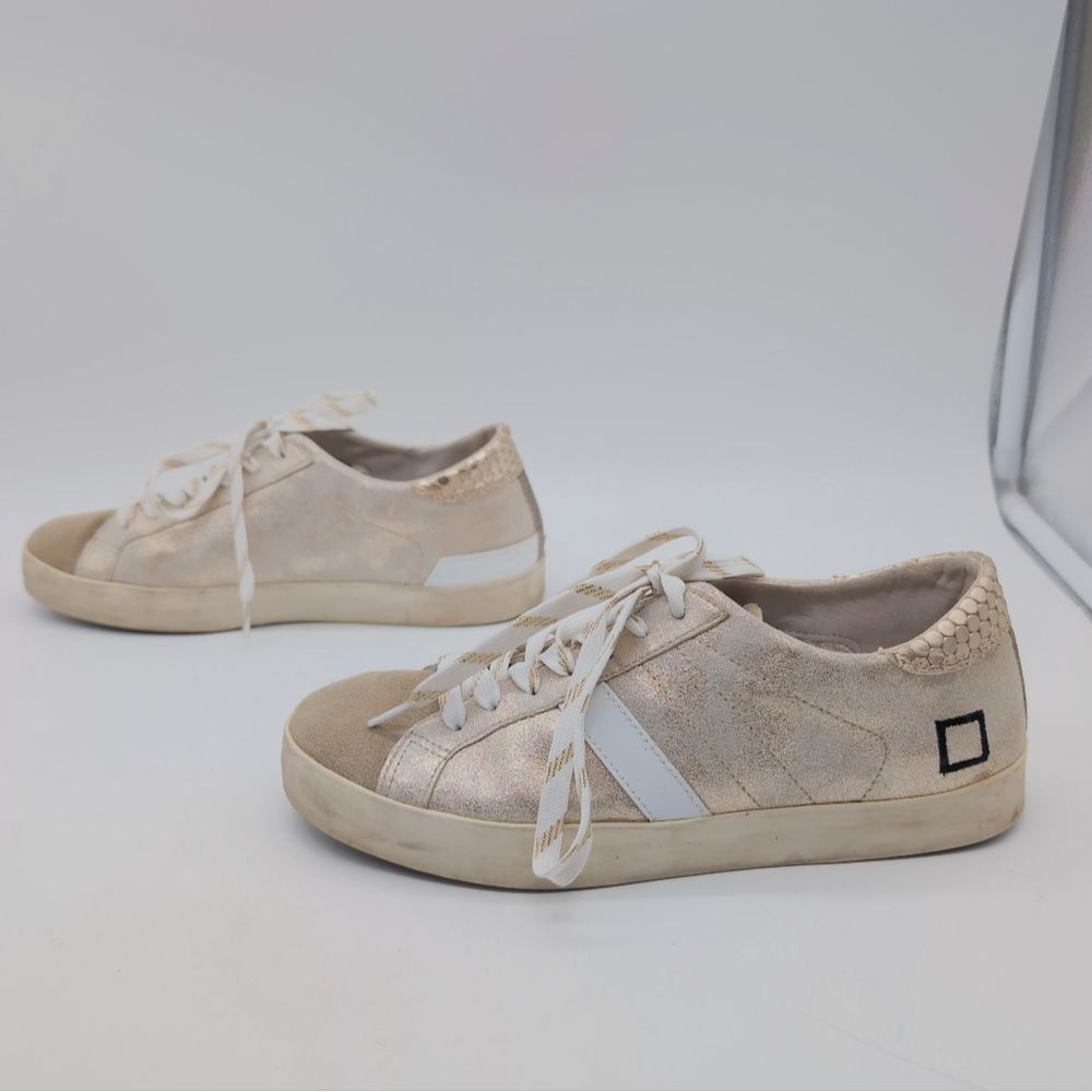 D.A.T.E. DATE Sz 7 HILL LOW STARDUST PLATINUM Lace-Up Sneakers W441 Size US 7 / IT 37 - 4 Thumbnail