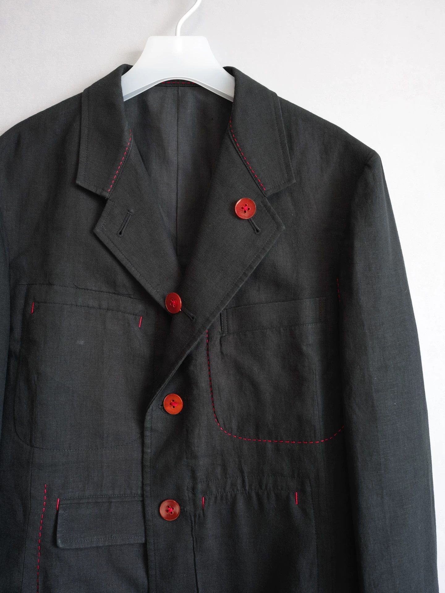 Yohji Yamamoto Yohji Yamamoto 05SS Red Line Linen Double-Sided Jacket Size US M / EU 48-50 / 2 - 4 Thumbnail