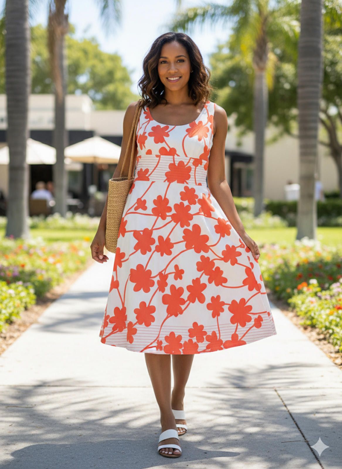 Other Maggy London 12 Women's Casual Dress Orange Floral spring Size XL / US 12-14 / IT 48-50 - 1 Thumbnail