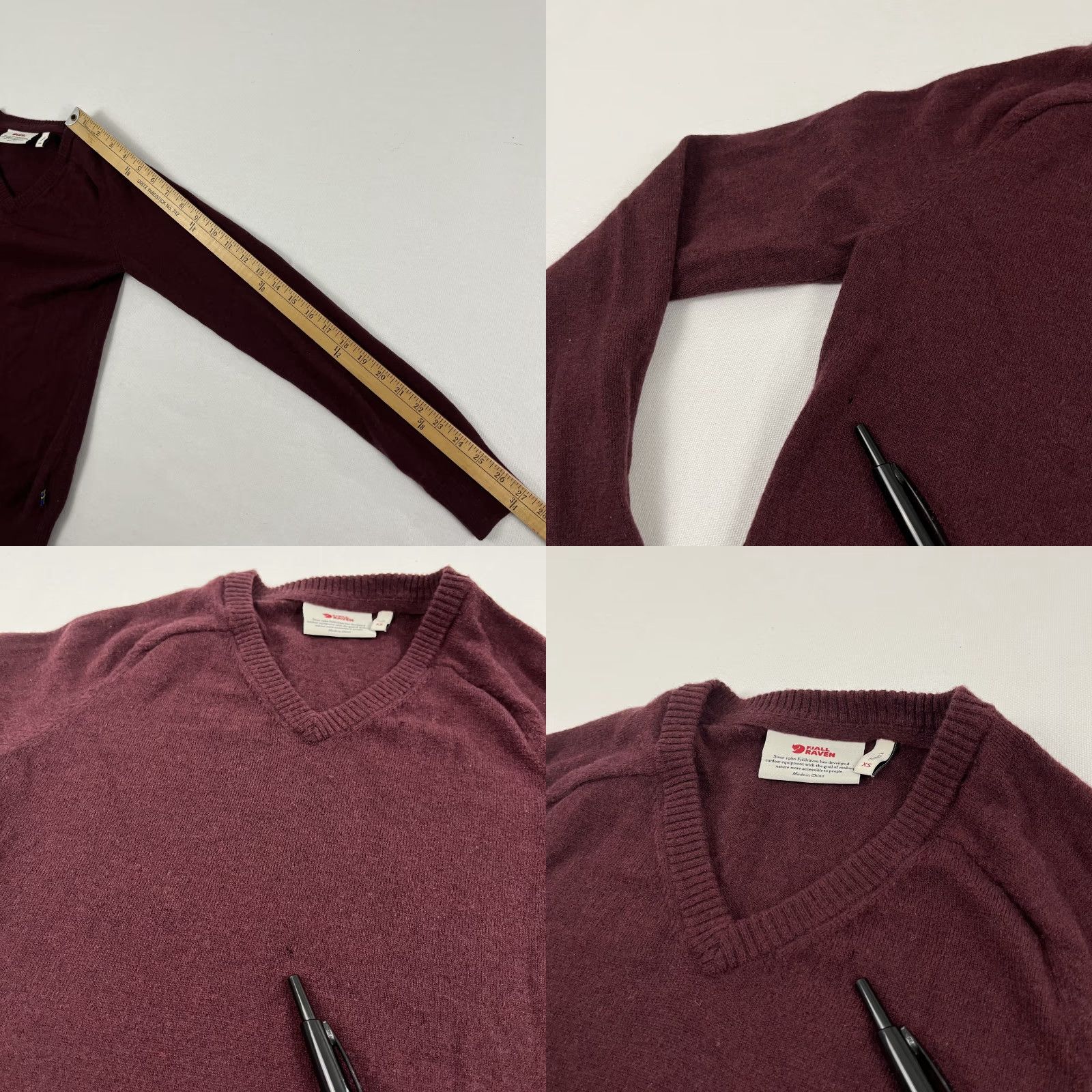 Vintage Fjallraven Sormland Sweater Womens XS Maroon Red Wool Lightweight Hiking Jumper Size XS / US 0-2 / IT 36-38 - 8 Thumbnail