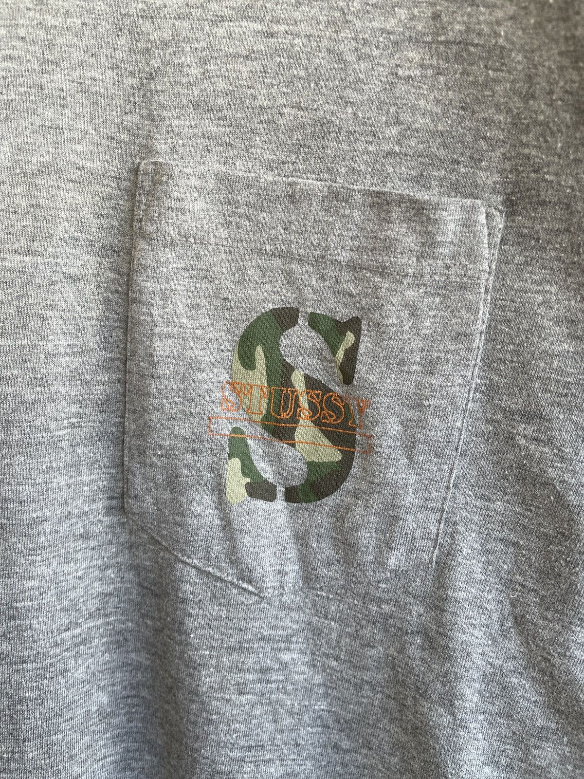 Stussy Vintage 90s Sun Faded🔥STUSSY CAMO USA🔥Logo Pocket L/S Tshirt Size US L / EU 52-54 / 3 - 6 Thumbnail