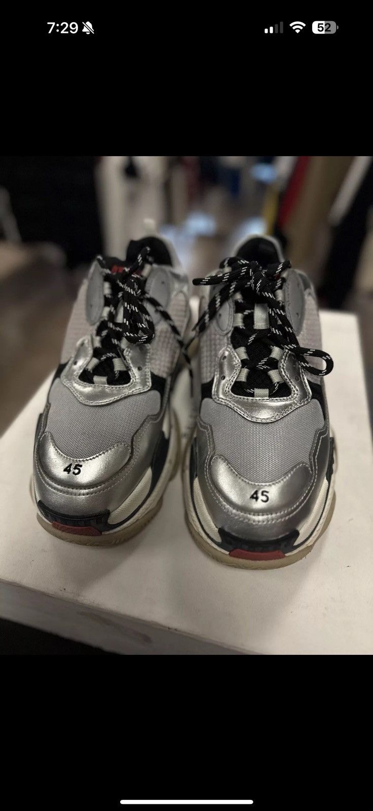 Balenciaga 45EU/12US Balenciaga Tripple S Silver Nior Agent 🧼 Size US 12 / EU 45 - 8 Thumbnail