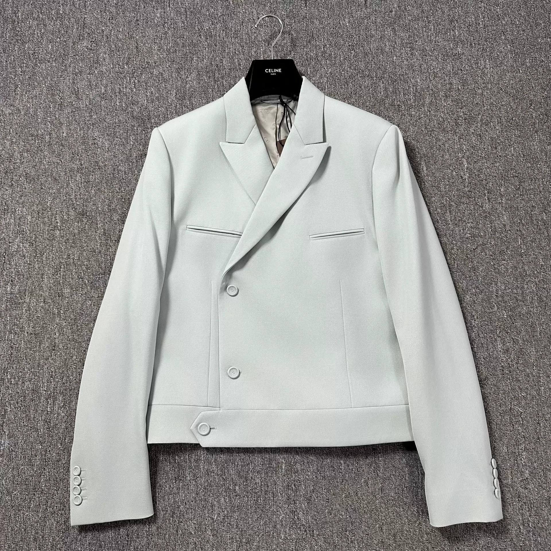 Dior Dior Man Muted Blue Asymmetric Wool Blazer Size 52 Size 50L - 1 Thumbnail