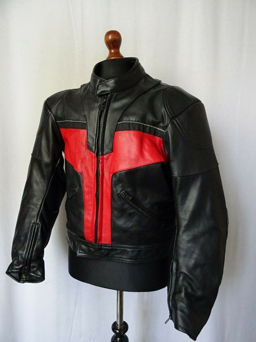 Other Mens Biker Jacket Handmade Black Leather Racing Jacket Size US S / EU 44-46 / 1 - 2 Thumbnail