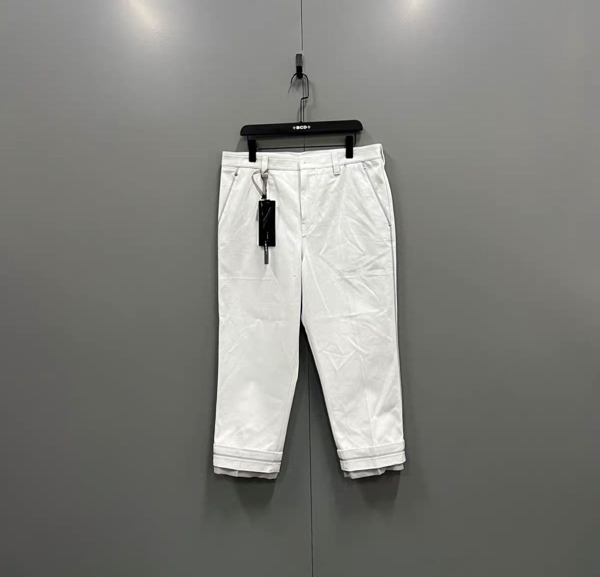 Dior Dior White Cuffed Straight-leg Pants J41 Size 36" / US 14 / IT 50 - 1 Thumbnail
