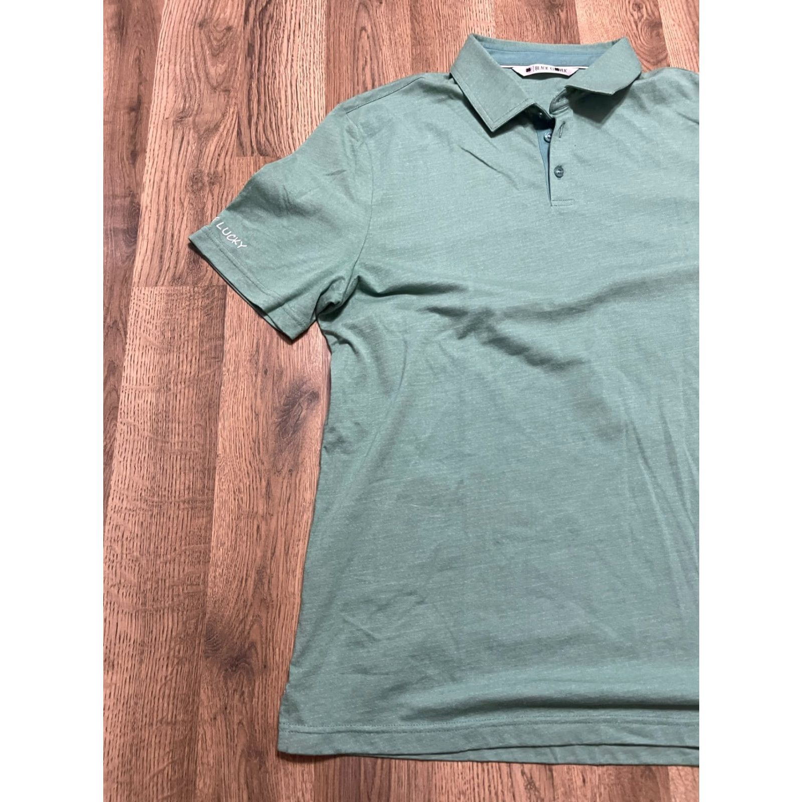 Vintage Black Clover Polo Shirt Men L Green Short Sleeve Button Collar Logo Sport Modern Casual Regular Shirt Size US L / EU 52-54 / 3 - 3 Thumbnail