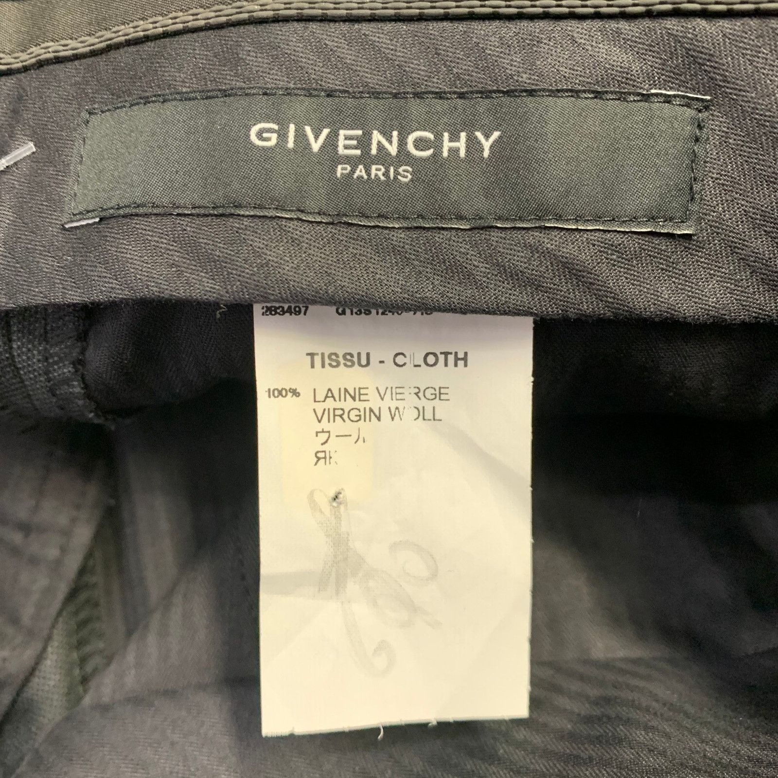 Givenchy Size 30 Charcoal Grey Wool Tapered Zip Fly Dress Pants Size US 30 / EU 46 - 3 Thumbnail