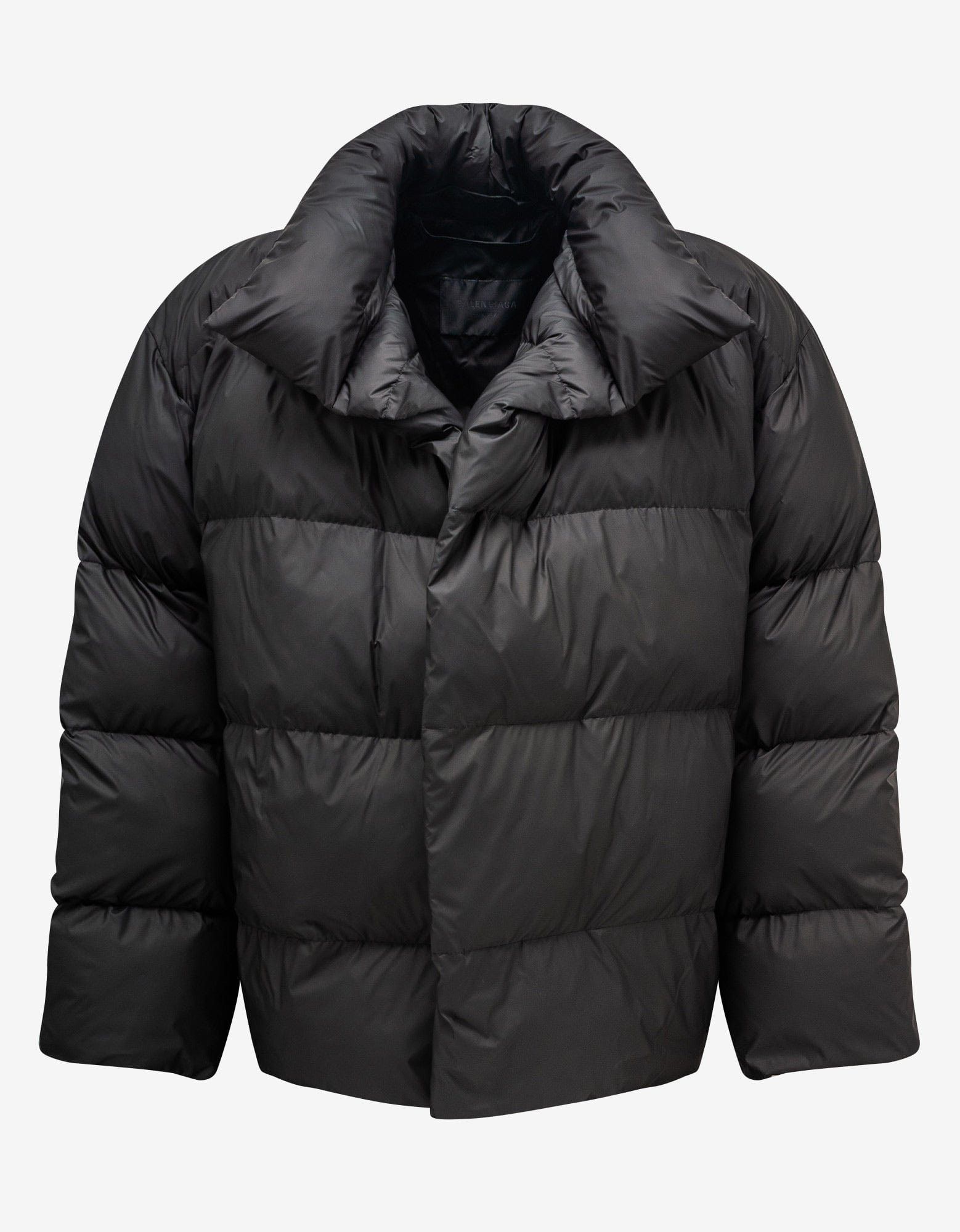 image of Balenciaga Black Wrap Puffer Jacket Size 1, Men's