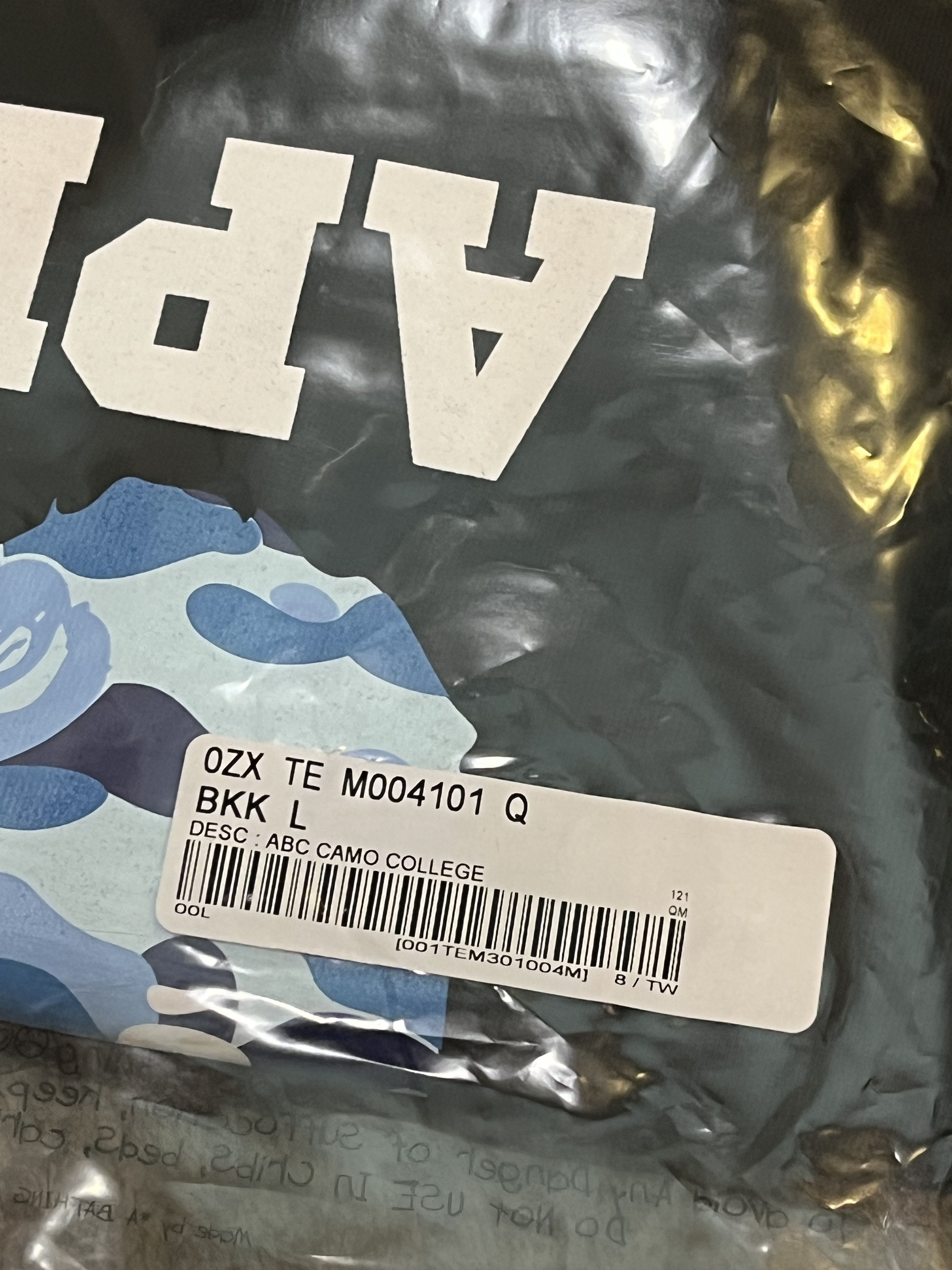 Bape BAPE ABC CAMO COLLEGE TEE BLACK BLUE Size US L / EU 52-54 / 3 - 6 Thumbnail