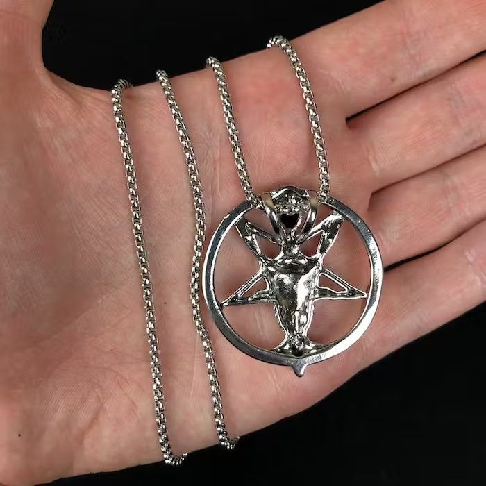 Jewelry Baphomet Pentagram Chain Punk Necklace Size ONE SIZE - 5 Thumbnail