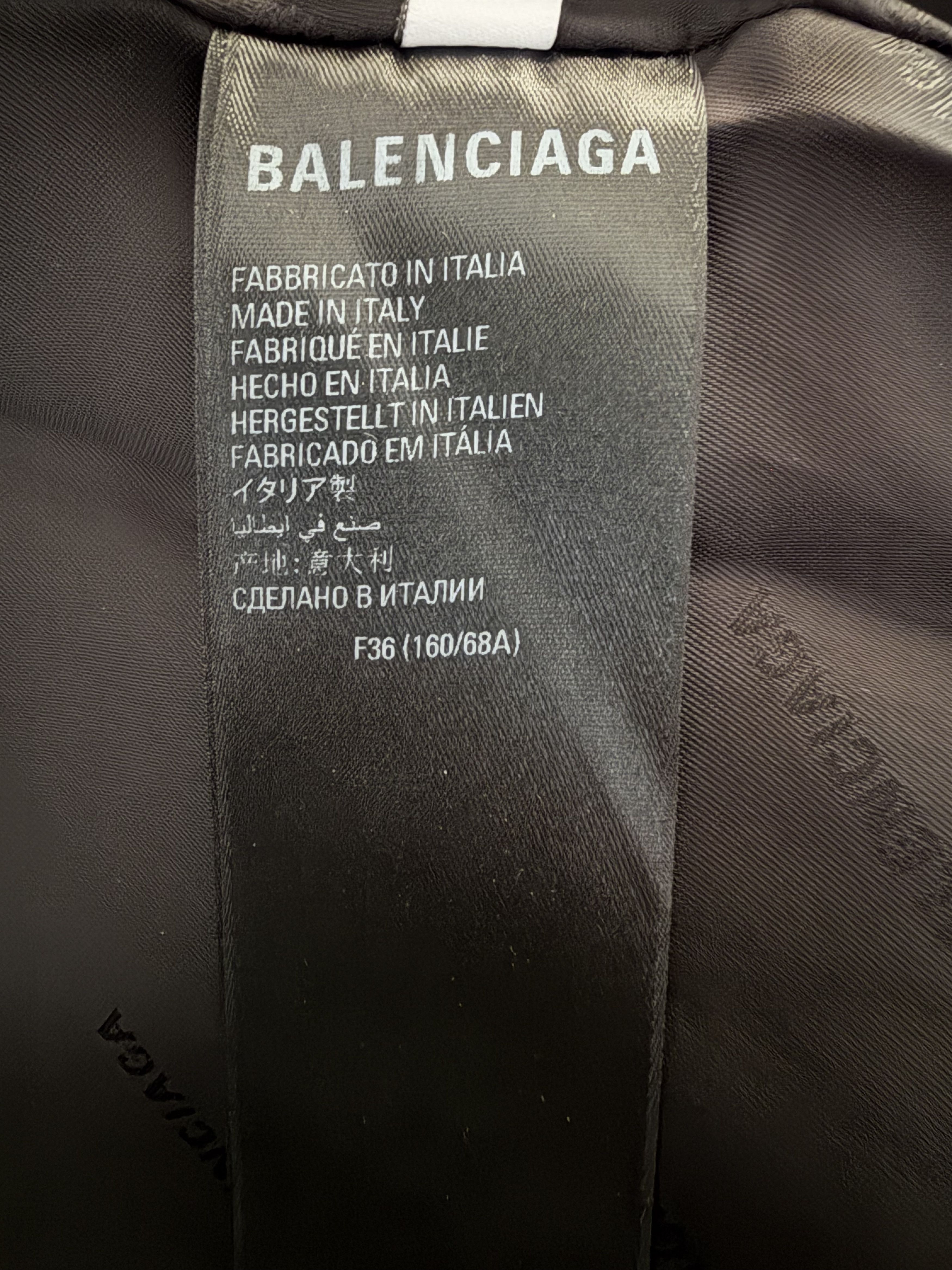 Balenciaga Asymmetric Buffalo Leather Biker Mini Skirt Size 26" / US 2 / IT 38 - 15 Thumbnail