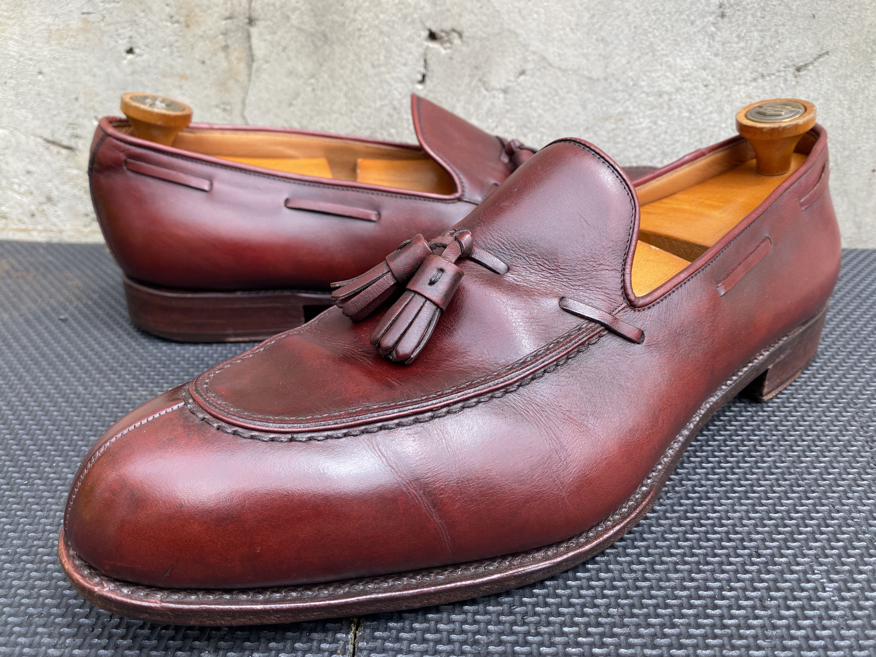 Carmina Carmina Mens Brown Calfskin Tassel Split Toe Loafers luxury Size US 13 / EU 46 - 1 Thumbnail