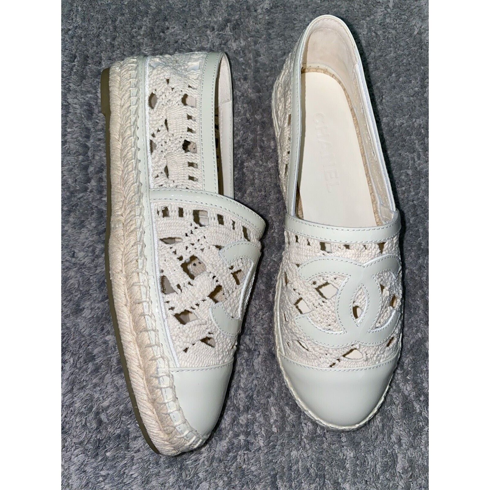 Chanel 20S Patent Leather CC Logo Espadrille Slip On Ballet Flat 41 Size US 11 / IT 41 - 2 Thumbnail