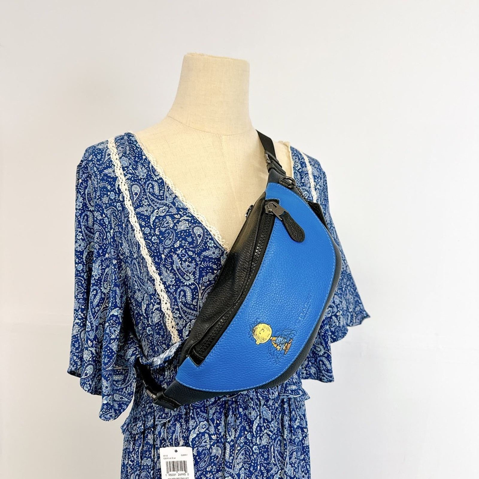 Coach 5512 Limited Edition X Peanuts Mini Warren Belt Bag in Blue, Women's