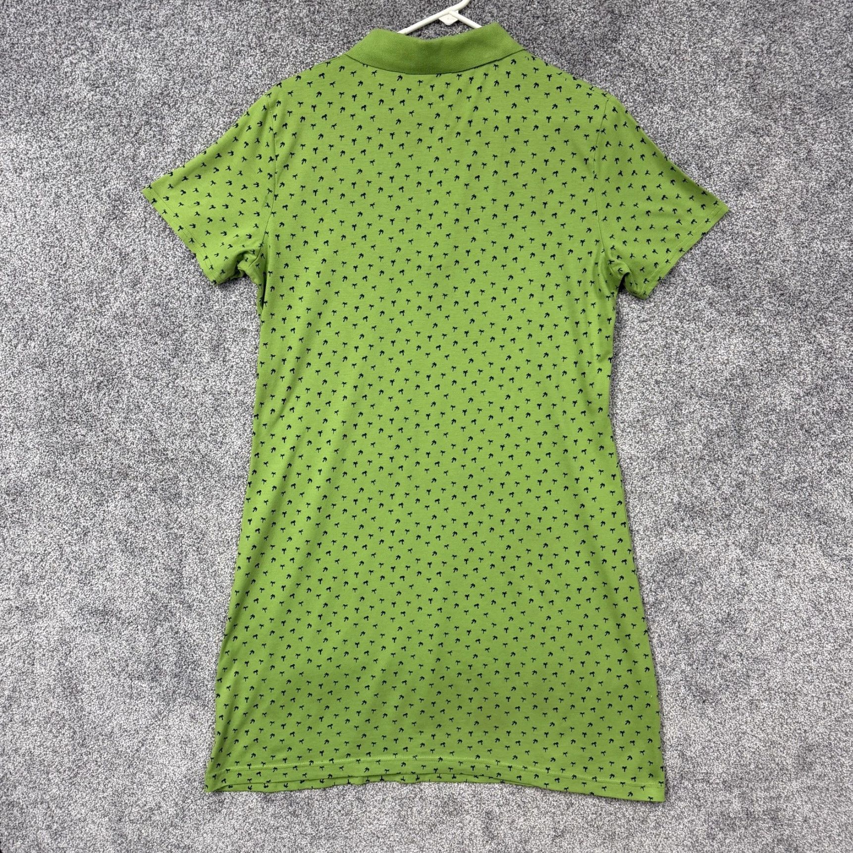 Vintage Riders by Lee Polo Shirt Dress L Green Palm Tree Tropical Preppy Casual Knit Button Front Knee Length Womens Size L / US 10 / IT 46 - 5 Thumbnail