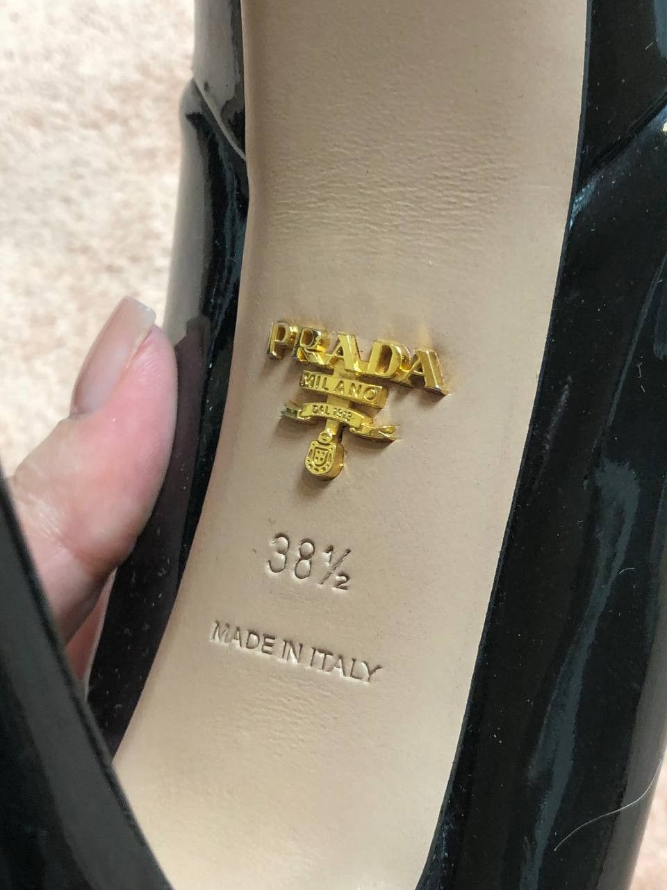 Prada Luxury Prada Patent Leather Black High Heels Size US 8 / IT 38 - 12 Thumbnail