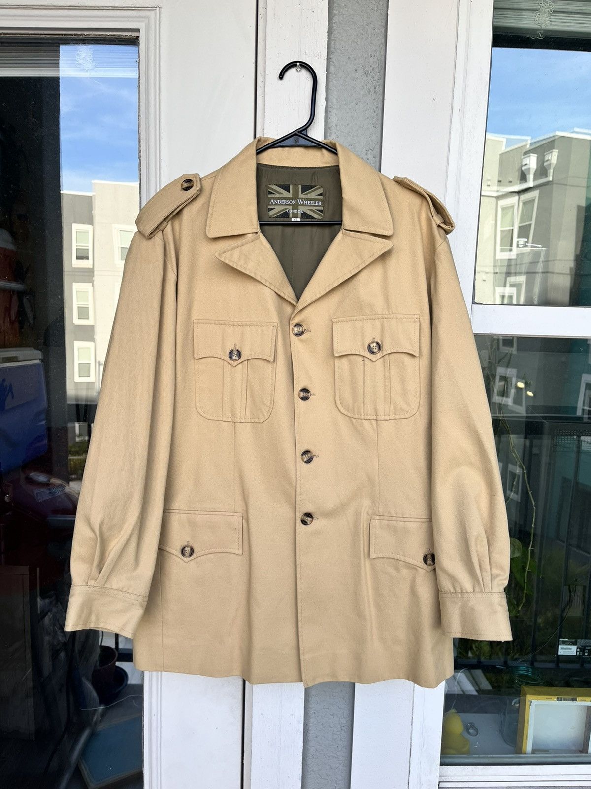 Vintage Men’s XL Anderson Wheeler Safari Jacket – Tan Utility Size US XL / EU 56 / 4 - 1 Thumbnail