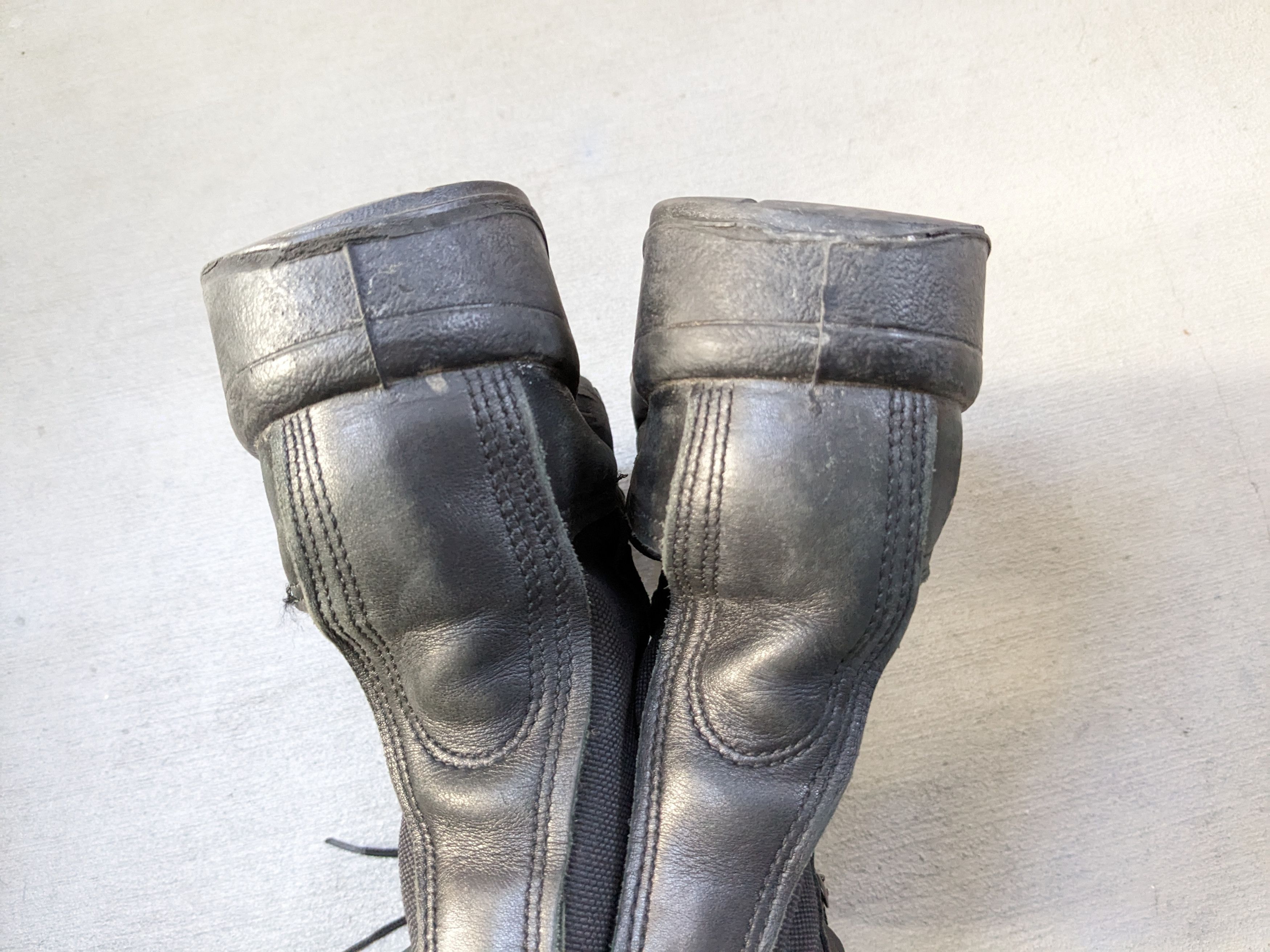 Genuine Leather Combat Boots Black 9 Leather Biker Chunky Lace Up Rubber Size US 9 / EU 42 - 11 Thumbnail
