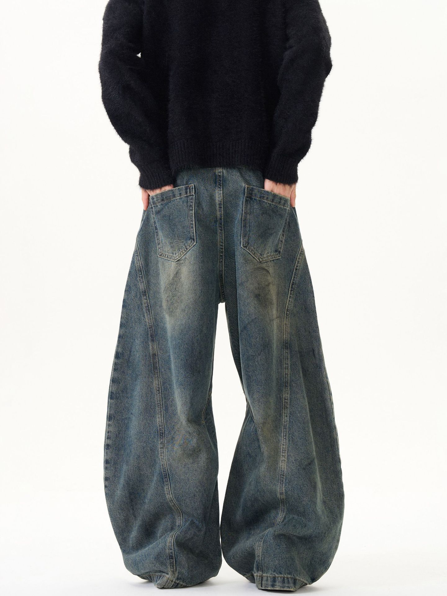 Vintage Men's American Retro Distressed Gradient Curved-Leg Jeans Size US 32 / EU 48 - 5 Thumbnail