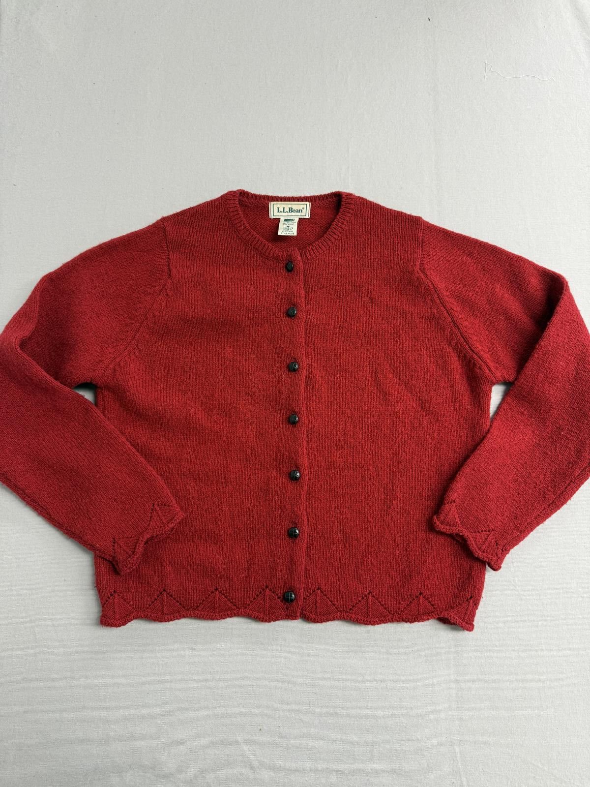 L.L. Bean Vintage L.L. Bean Womens Red Cardigan 100% Wool Scotland - M Size M / US 6-8 / IT 42-44 - 1 Thumbnail