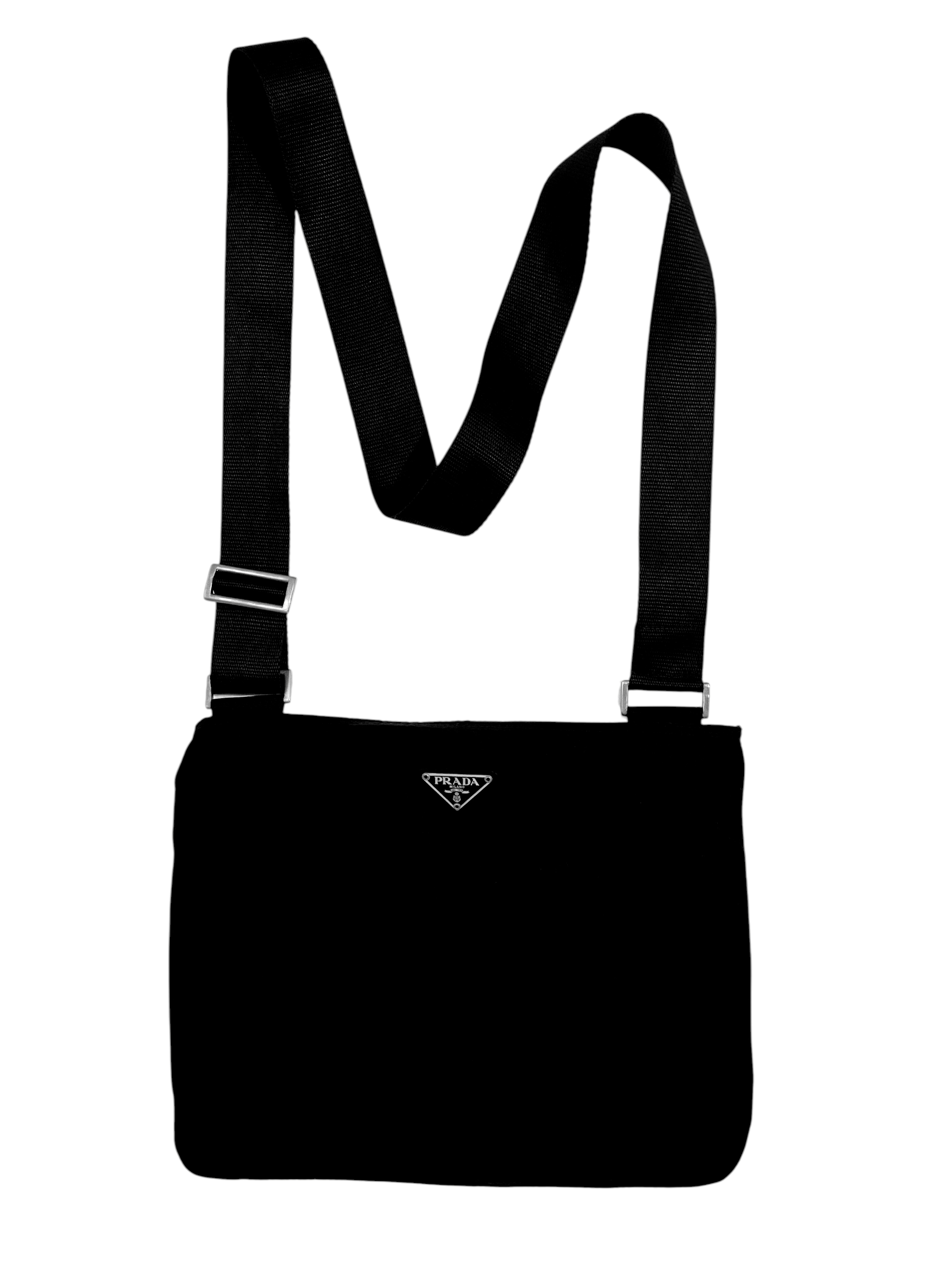 Prada Re Edition Triangle Logo Black Nylon Crossbody Bag Y2K, Women's