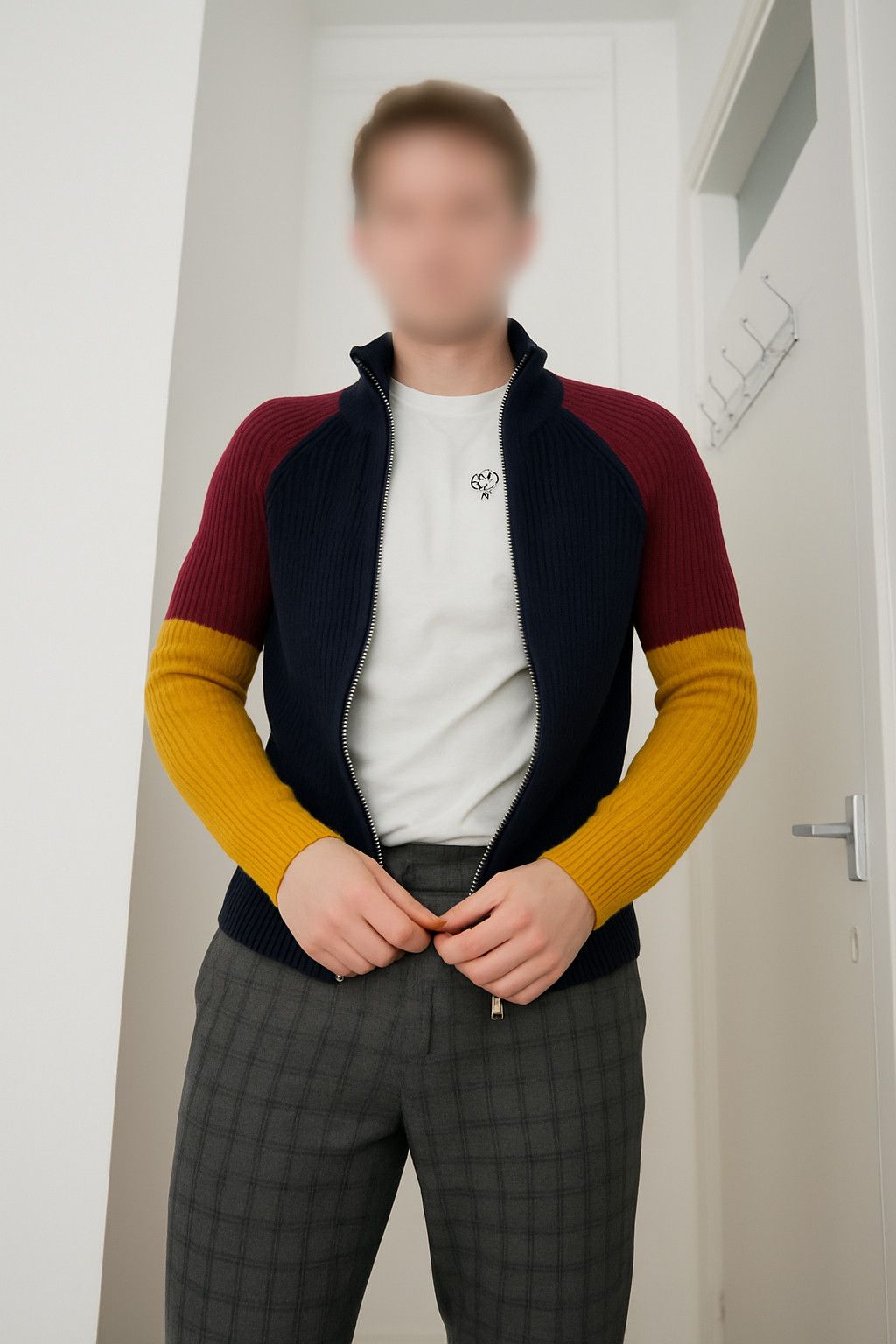 Dsquared2 DSQUARED2 Colorblock Ribbed Full-Zip Knit Sweater Size US M / EU 48-50 / 2 - 5 Thumbnail