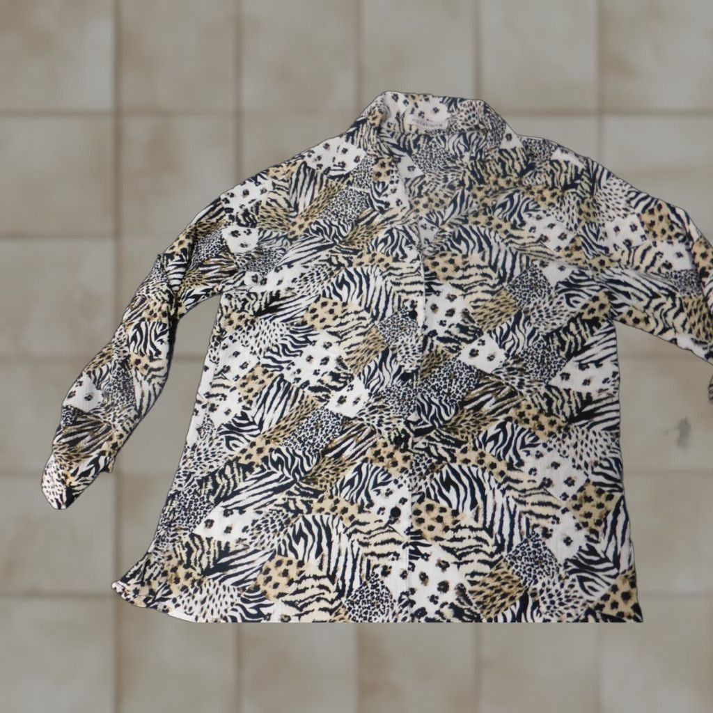 Vintage Notations Womens Blouse Button Down Large Brown Nature Size L / US 10 / IT 46 - 1 Thumbnail