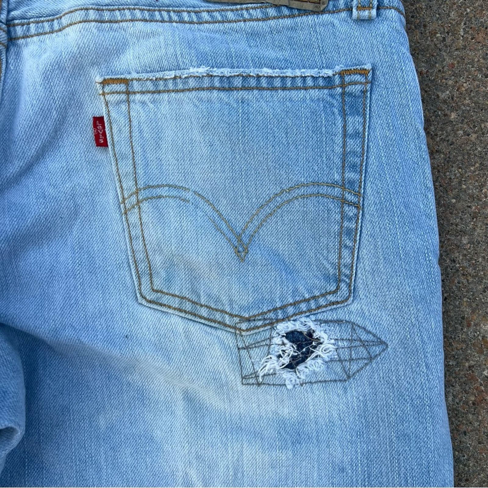 Levi's Levi’s 527 Low Boot Cut Jeans upcycle patch art Jack Daniels Size US 34 / EU 50 - 12 Thumbnail