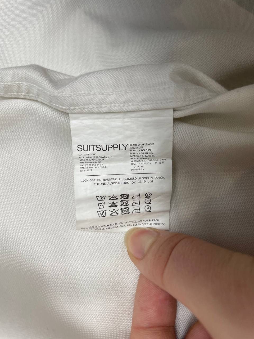 Suitsupply Suitsupply Traveller Shirt ClassicLong Sleeve White Slim Fit Size US L / EU 52-54 / 3 - 6 Thumbnail
