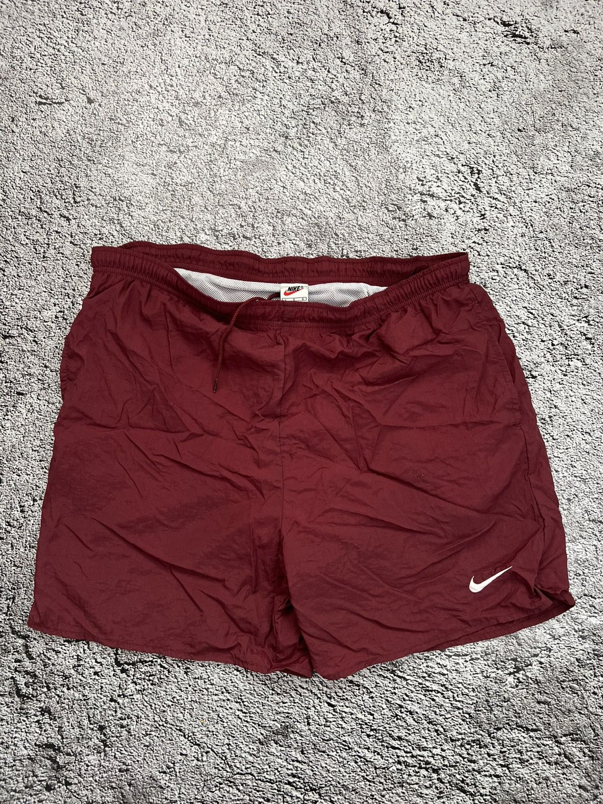 Nike × Vintage VTG 90's nike big logo swoosh nylon metal shorts Size US 34 / EU 50 - 2 Thumbnail