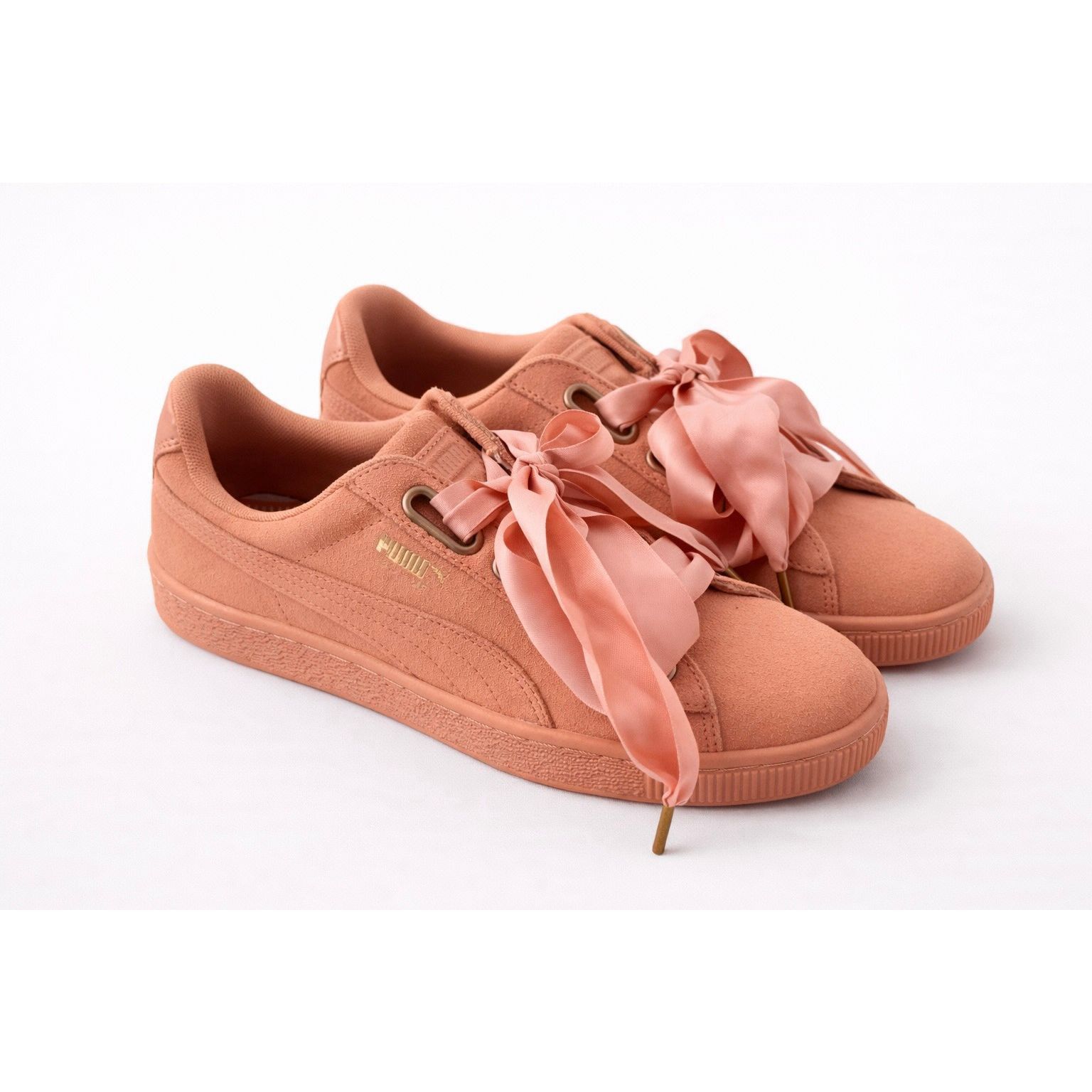 Puma Puma Suede Heart Satin Sneakers Pink Bow Lace Shoes Women’s Size US 8.5 / IT 38.5 - 1 Thumbnail
