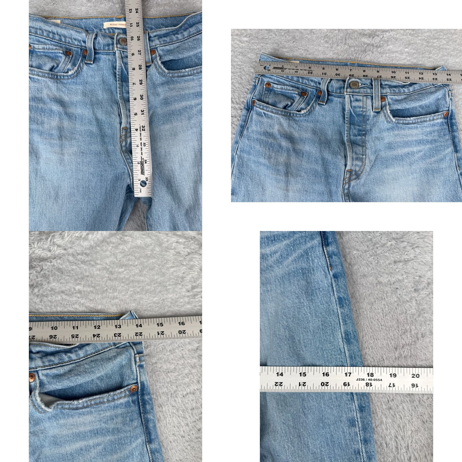 Levi's Levis Jeans Women 27x28 Blue Premium Denim Wedgie Straight Button Fly 27 28 Vintage N/A Size 27" / US 4 / IT 40 - 9 Thumbnail